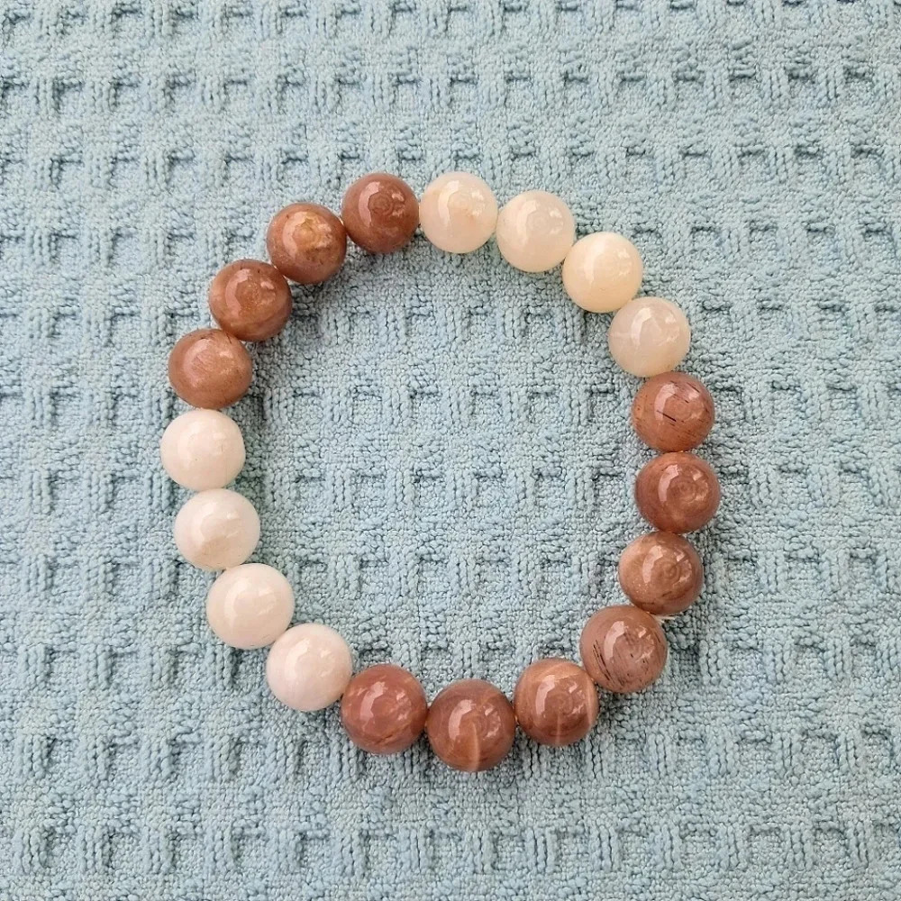 Natural Multi-Color Moonstone Beaded Stretch Bracelet (145.50 ctw) - Picture 3 of 4